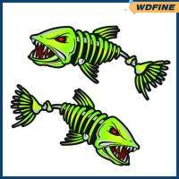 WDFINE เรือคายัคปลา2ชิ้นสติ๊กเกอร์ตบแต่งสำหรับเรือตกปลา/รถยนต์/รถบรรทุก/หน้าต่าง