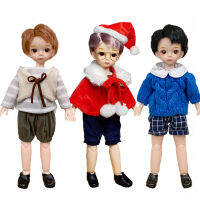 Short Hair Boy BJD 16 Doll with Clothes 30cm 20 Joints Makeup Dress Up Fashion Casual Wear Naked Dolls Toys for Girls DIY Gift