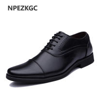 2023 men dress shoes simple style quality men oxford shoes lace-up nd men formal shoes men leather wedding shoes