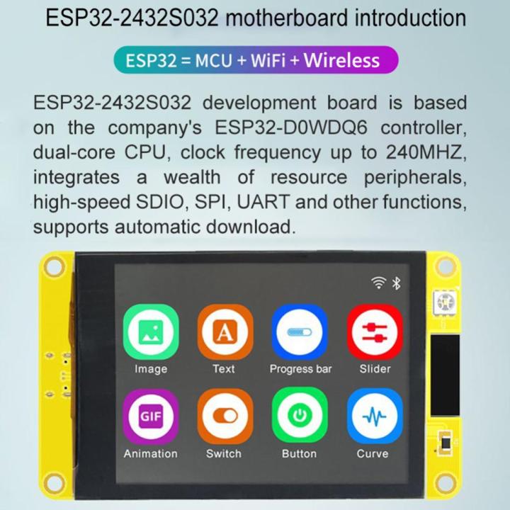 esp32-esp-wroom-32บอร์ดพัฒนา-cpu-แบบ-dual-core-ไอพีเอสทีเอฟทีโมดูล-lcd-rgb-3-5นิ้ว-rgb-จอแสดงผลอัจฉริยะแบบ-capacitive-resistive-touch