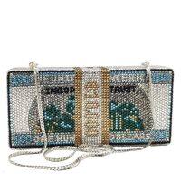 【YD】 Rhinestone bags clutch Purse Women’s Chain Minaudiere Fashion Evening Shoulder Handbag Banquet Clutches