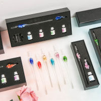 Bv&amp;Bv (พร้อมส่งในไทย??) Glass Pen ปากกาหมึกแก้วคริสตัล ปากกาแก้วแบบจุ่มสำหรับเขียน ชุดปากกาหมึกซึม