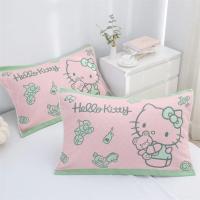 Sanrio Hello Kitty 2ชิ้นปลอกหมอน Cinnamoroll Kuromi Girls การ์ตูนหอพักผ้าฝ้ายบริสุทธิ์ครัวเรือนฝาครอบหมอนผ้าโปร่ง