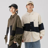 Fast Shipping 2023 New Contrasting Long -Sleeved Shirt MenS Tide Brand Japanese Workplace Loose Casual And