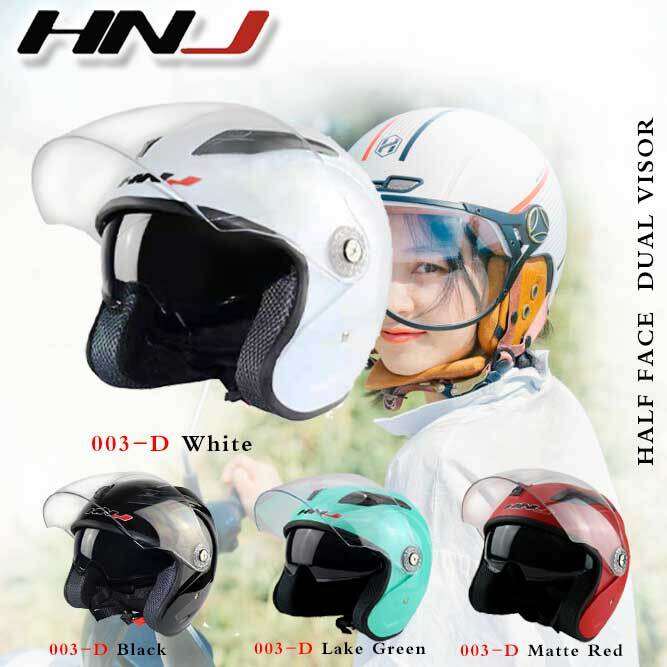 HNJ Helmet Motorcycles Half Face With Dual Visor ICC/DOT Certified Q