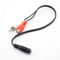 3.5mm Audio Cable Stereo Female To 2RCA Male Aux Audio Cable Y Adapter for DVD TV VCR To Headphone Amplifier Speaker Jack Q