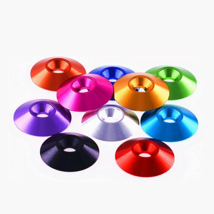 5pcs-m2-m2-5-m3-5-m4-aluminum-colourful-countersunk-umbrella-flat-head-screw-concave-conical-decorative-groove-washer-gasket