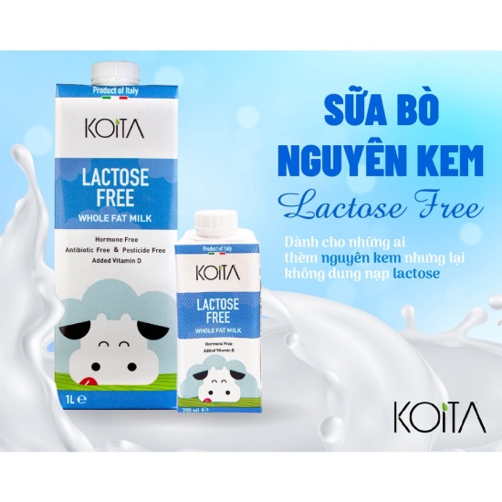 Sữa bò hữu cơ lactose free koita milk thùng 24 hộp x 200ml - ảnh sản phẩm 3