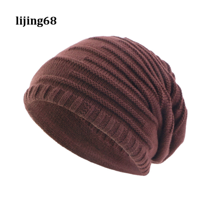 lijing-หมวกหมวกสกัลลี่กลางแจ้งสำหรับผู้หญิง-หมวกถักอบอุ่นสำหรับเล่นสกีหมวกไหมพรหมหมวกขี่จักรยานหัวกระโหลก