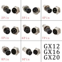 1Pcs GX12 Connector 2/3/4/5/6/7/8Pin GX16 Aviation Circular Connector Plug Socket GX20 Male Female Electric Wire Panel Connector Wires Leads Adapters