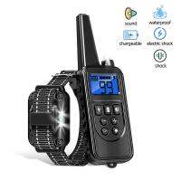 ZZOOI 800m Electric Dog Training Collar LCD Display Remote Control Waterproof Collar with  3 Training Modes Shock Vibration Sound