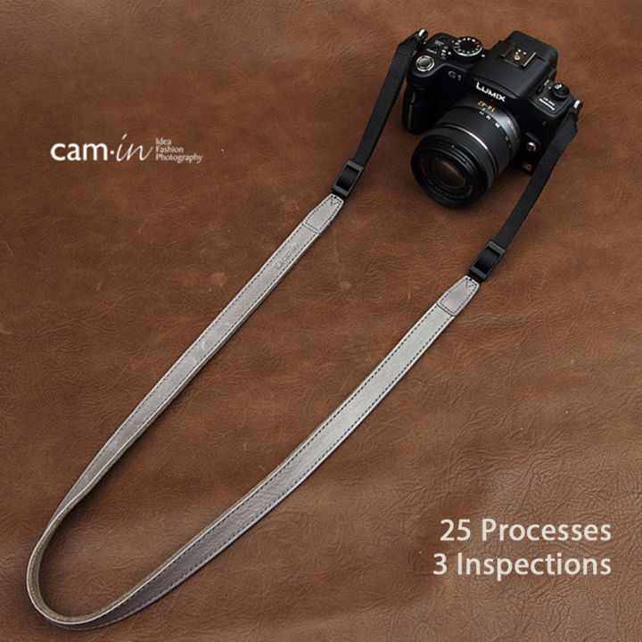 cam-in-cs183-2250-2259-universal-กล้อง-cowskin-สายคล้องคอไหล่-cowhide-ทั่วไปปรับเข็มขัดหนัง82-104ซม-ความยาว