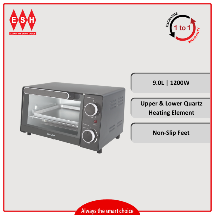 Sharp EO9MTBK 9.0L 1200W Transparent Glass Door Oven Toaster (West