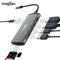 jianzhifen Mgbac Dual HDMI 4K 60Hz USB C แท่นวางมือถือสำหรับแมคบุ๊กโปรแอร์ Xiaomi Huawei Lenovo Dell แจ็คเชื่อมต่อชนิด C ฮับ USB PD 100W USB 3.0