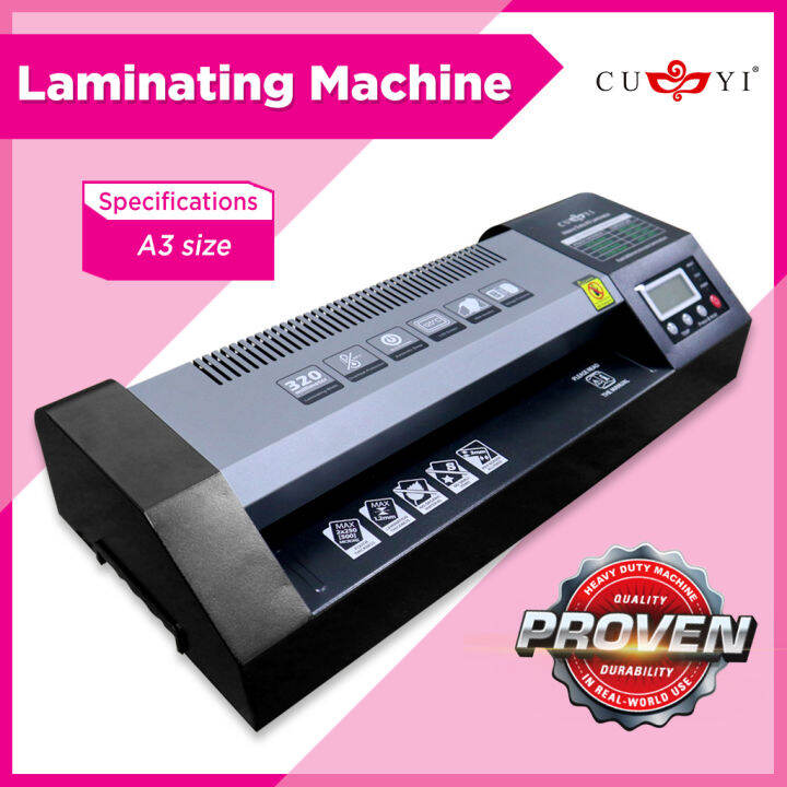 Cuyi A3 Size Laminating Machine Hot Cold Reverse Function 220v