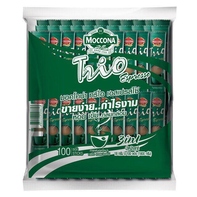 fernnybaby-มอคโคน่า-ทรีโอ-moccona-100pcs-กาแฟมอคโคน่า-ทรีโอ-เอสเปรสโซ่-และ-ริชแอนด์สมูท-สูตร-กาแฟซอง-มอคโคน่า-แพค-สีเขียว-เอสเปรซโซ่-18-กรัม-100-ซอง