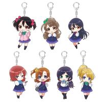 Cute Anime Love Live Cosplay Keychain Kotori Minami Honoka Kousaka Ayase Eli Yazawa Nico Acrylic Figure Key Chain for Otaku Fans