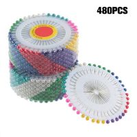 480Pcs Multi Colour Round-Head Faux Pearl ตกแต่ง Pin Dressmaking Pin