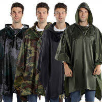 เสื้อกันฝนปีนเขากลางแจ้งผู้ใหญ่ Pullover Camoflag เสื้อคลุมสไตล์เดินป่ากีฬา Rain Poncho