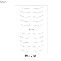 SPHO สติกเกอร์รอยสักแบบใช้แล้วทิ้ง8คู่สำหรับแต่งขนตาปลอมแบบแบนใส่แล้วทิ้งอุปกรณ์เสริมความงาม