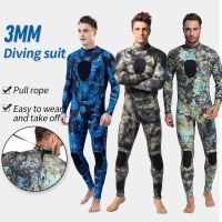 Mens Camouflage 3mm Neoprene Diving Suit Back Zip Long Sleeves Plus Size Spearfishing Men Wetsuit for Surfing