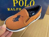 Ralphˉ Laurenˉ 2022 Leather Brown Canvas Boys and Girls Shoes Literary Parent-child Shoes