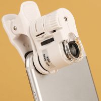 60X Mobile Phone Microscope Magnifier with LED Light Phone Universal Mobile Magnifying Glass Macro Lens Zoom Camera Clip