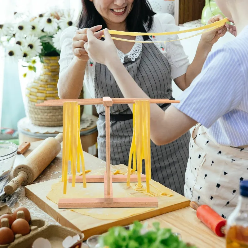 Pasta Rack Drying Noodle Dryer Stand Hanger Spaghetti Hanging Holder Home  Maker Tree Fresh Wooden Collapsible Foldable Homemade 