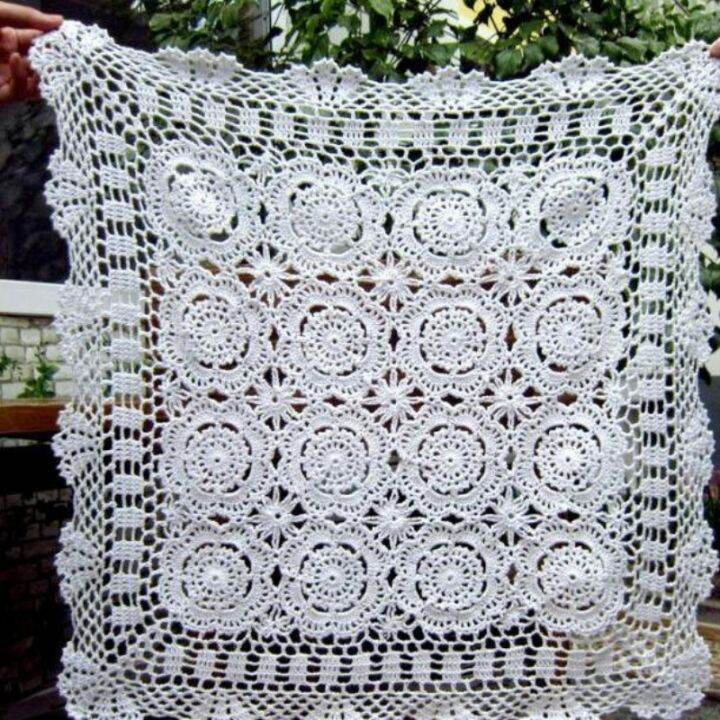 White Handmade Corchet Placemat Lace Table Mat Table Cover Crochet