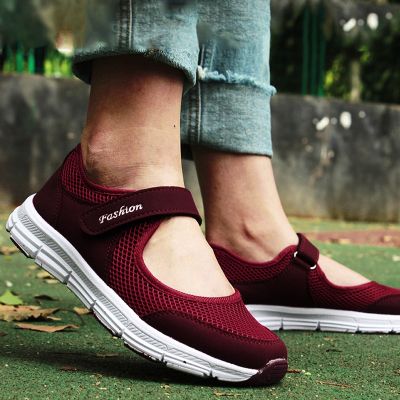 Summer Breathable Women Sneakers Healthy Walking Fashion Shoes Sporty Mesh Sport Running Mother Gift Light Flats 35-42 Size