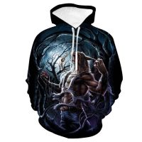 New Arrival Fashion Mens Hoodies 3D Wolf Printed Loose Fit Sweatshirt For Men Streetwear Hoody Funny Hoodie Brand Pullover 6XL