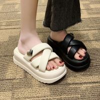 【July】 Slippers womens outerwear thickened summer sandals fashion lightweight beach fairy and slippers soft bottom students all-match