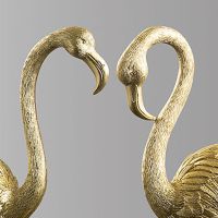 Resin Golden Flamingo Figurines For Interior Luxury Animal Ornament Home Office Desktop Decor Accessories Collections