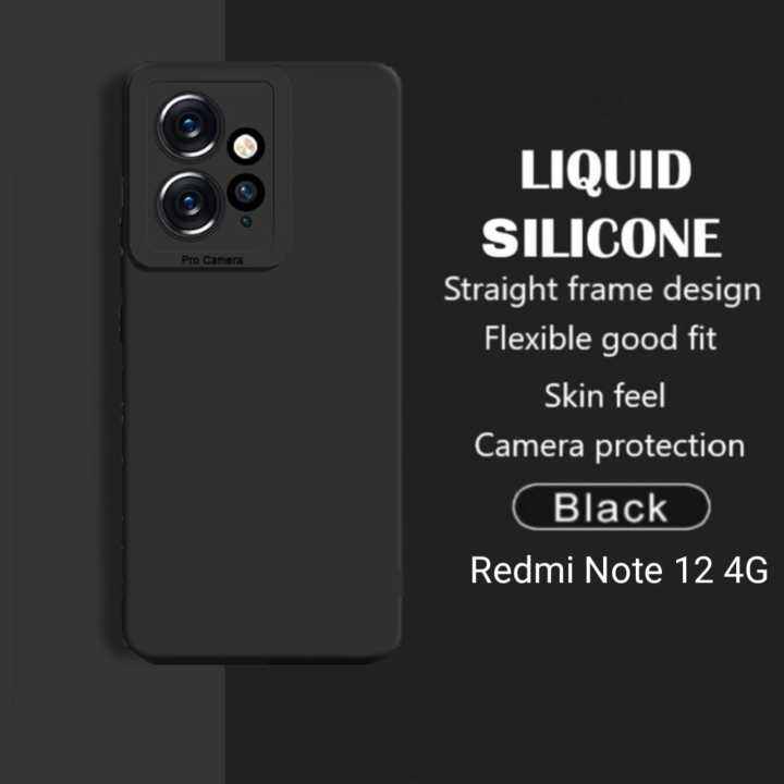 Soft Case Xiaomi Redmi Note 12 4g Case Liquid Pro Camera Square Silicone Casing Cover Lazada 4166