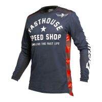 Fasthouse มอเตอร์ไซค์วิบากเจอร์ซีย์ระบายความร้อนด้วยอากาศสำหรับผู้ชาย,เสื้อยืดลายจักรยานยนต์แขนยาวจักรยานดาวน์ฮิลล์เสือภูเขาปั่นจักรยานระบายอากาศได้