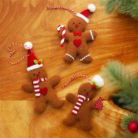 3Pcs Christmas Tree Hanging Pendant Gingerbread Man Doll Xmas Ornament Home Hanging Decor Christmas Decorations for Home Navidad