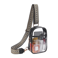 Clear Crossbody Bag PVC Clear Fanny Bag Purses for Women Heavy Duty Transparent Chest Bag with Adjustable Strap