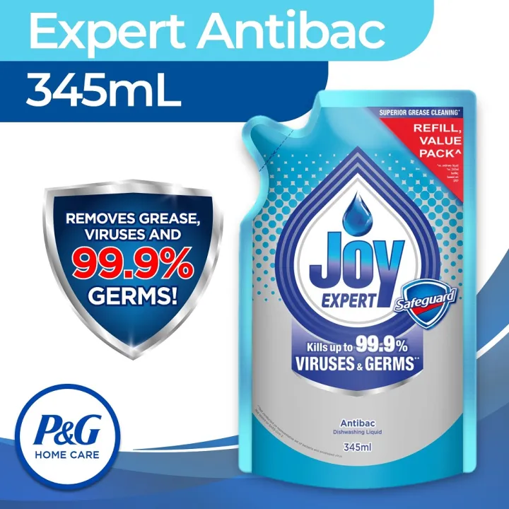Joy Antibacterial Concentrate Dishwashing Liquid Safeguard 345mL Refill