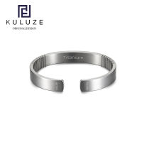 KULUZE Original Titanium wristband 100 Pure titanium Golf Athletic Bracelet Men Women C-Shaped cuff Bangle Bracelet fashionGift