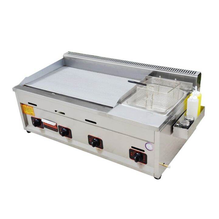 Commercial Teppanyaki Gas Grill Deep Fryer Griddle Roast Freidora