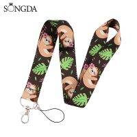 New Trendy Cute Cartoon Lazy Sloth Keycord Lanyard Neck ID Card Keychain Accessories Phone Charm Women Jewelry Gifts