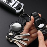 ♛ สำหรับ Air Tag Keychain ป้องกัน PU เคสหนัง Air Tag Tracker Locator Device Key Organizer Waterproof Anti-lost Ring Holder