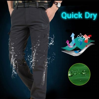 ‘；’ Summer Casual Lightweight Army Military Long Trousers Male Waterproof Quick Dry Cargo Camping Overalls Tactical Pants Breathable