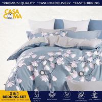 [A Boutique]❇♙Casa Cama ดอกไม้3in 1ชุดเครื่องนอน (1ผ้าปูเตียงแบบพอดี2ปลอกหมอน) เดี่ยวคู่ราชินีราชา DF136