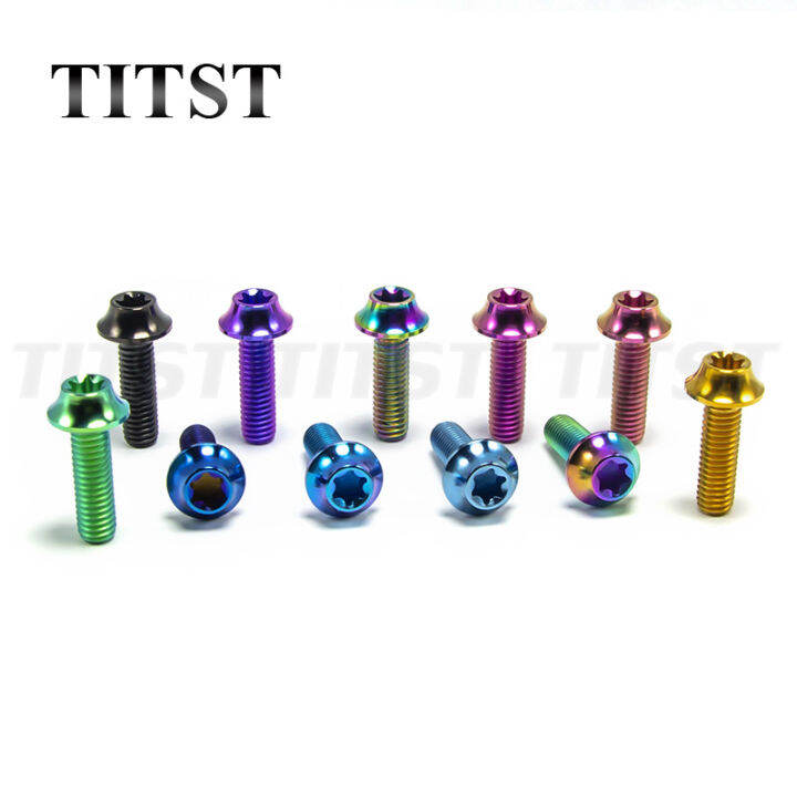 สลักเกลียวไทเทเนียม-titst-m6x16mm-m6x20mm-หัว-torx-สกรูไททาเนียมชิ้นส่วนจักรยาน