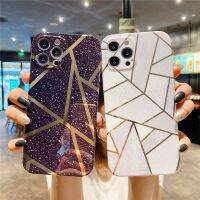 เคสโทรศัพท์ TPU แบบน่ม IPhone14 iPhone 15 Pro Max เคลือบผิวหินอ่อนแบบประกบกัน