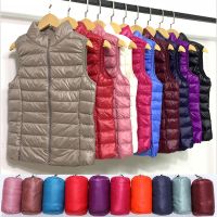 ZZOOI New Causal Women White Duck Down Vest Ultra Light Vest Jacket Winter Weightless Sleeveless Coat Winter Warm Waistcoat