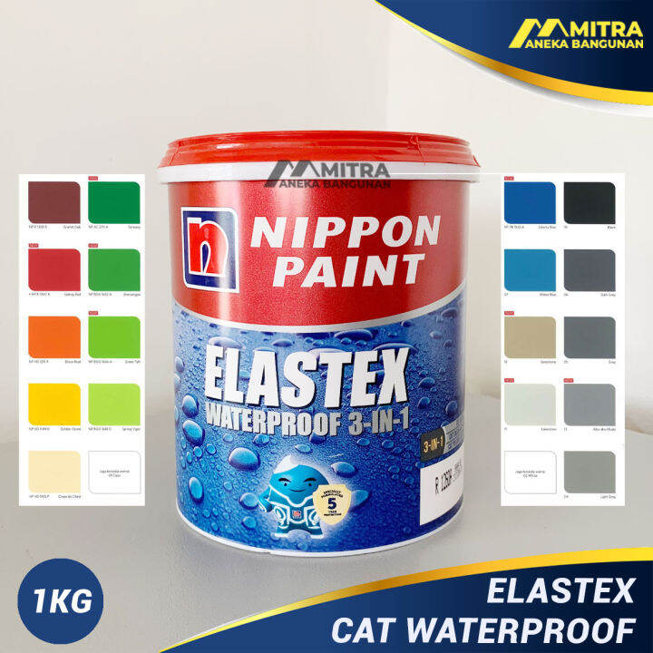 CAT WATERPROOF ELASTEX NIPPON PAINT 1 KG / CAT PELAPIS ANTI BOCOR / CAT