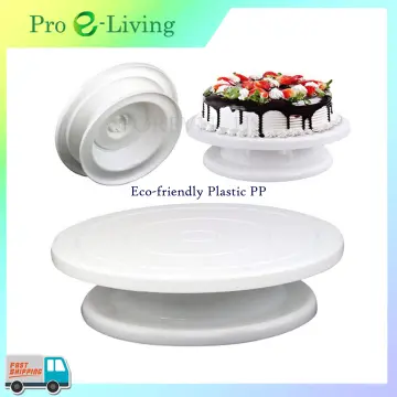 28cm Plastic Cake Plate Turntable Rotating Anti-skid Round Cake