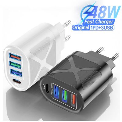 Original 48W PD Quick Charge UK EU US Plug TypeC Fast Charger For APPLE iPhone 14 13 12 Pro Max Samsung Xiaomi USB Fast Charging